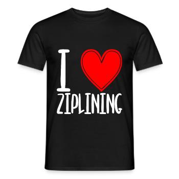 I Love Ziplining - Männer T-Shirt - Schwarz - Vorne - AI Model Male 178 light (178cm)