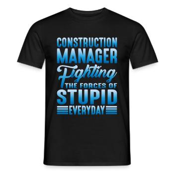 Directeur de la construction, Fighting Forces Of Stupid 2 - T-shirt homme - noir - Devant - AI Model Male 178 light (178cm)