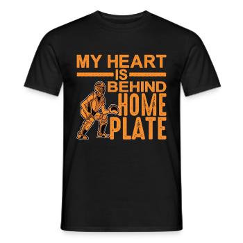 Mon cœur est derrière la maison Plaque 2 - T-shirt homme - noir - Devant - AI Model Male 178 light (178cm)