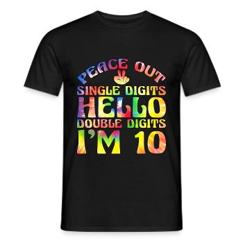 Buy Single Digits Hello Double Digits I'm 10 - Men's T-Shirt - black - Front - AI Model Male 178 light (178cm)