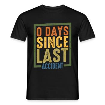0 jours depuis le dernier accident 5 - T-shirt homme - noir - Devant - AI Model Male 178 light (178cm)