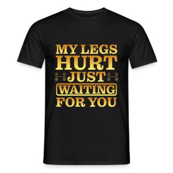 J’ai mal aux jambes juste en t’attendant 10 - T-shirt homme - noir - Devant - AI Model Male 178 light (178cm)