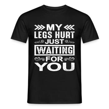 J’ai mal aux jambes juste en t’attendant 9 - T-shirt homme - noir - Devant - AI Model Male 178 light (178cm)