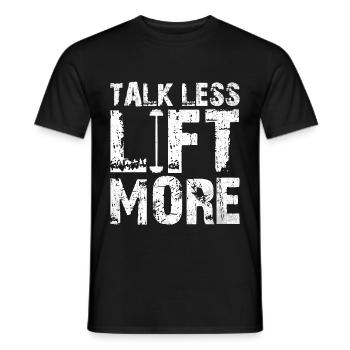 Parler moins soulever plus 8 - T-shirt homme - noir - Devant - AI Model Male 178 light (178cm)
