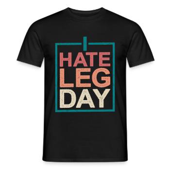 Je déteste les jambes Jour 10 - T-shirt homme - noir - Devant - AI Model Male 178 light (178cm)