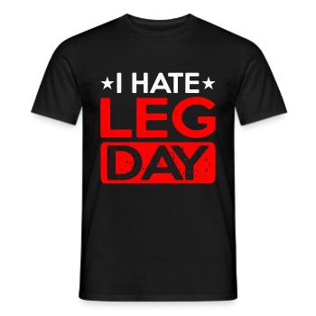 I Hate Leg Day 12 - Men's T-Shirt - black - Front - AI Model Male 178 light (178cm)