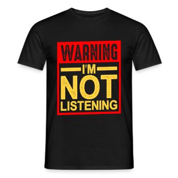 Avertissement je n’écoute pas 27 - T-shirt homme - noir - Devant - AI Model Male 178 light (178cm)
