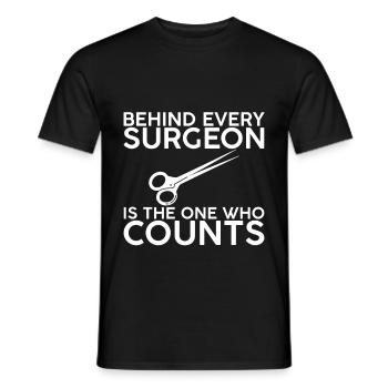 Derrière chaque chirurgien se trouve celui qui compte 2 - T-shirt homme - noir - Devant - AI Model Male 178 light (178cm)