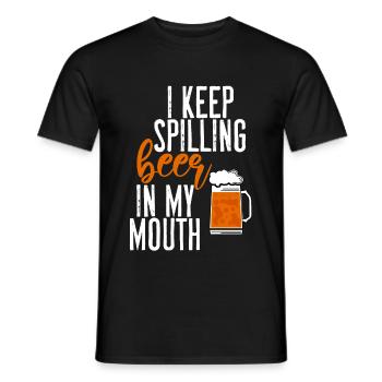 I Keep Spilling Beer In My Mouth 2 - Männer T-Shirt - Schwarz - Vorne - AI Model Male 178 light (178cm)