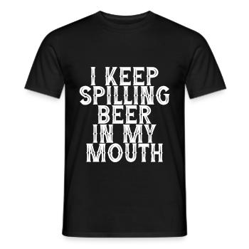 Je continue à renverser de la bière dans ma bouche 3 - T-shirt homme - noir - Devant - AI Model Male 178 light (178cm)
