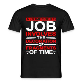 A Composer's Job Is The Decoration Of Fragments 1 - Men's T-Shirt - black - Front - AI Model Male 178 light (178cm)
