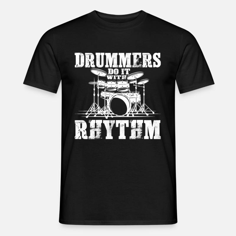 Drummers Do It With Rhythm 2 - Männer T-Shirt - Schwarz