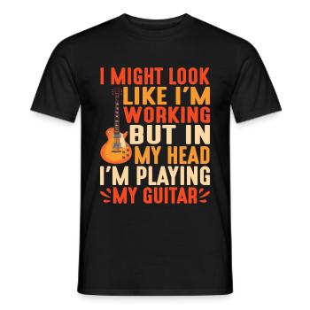 But In My Head I'm Playing My Guitar 2 - Men's T-Shirt - black - Front - AI Model Male 178 light (178cm)