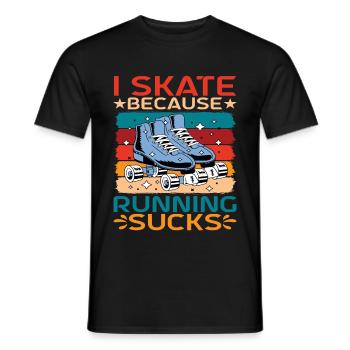 Je patine parce que courir est nul - T-shirt homme - noir - Devant - AI Model Male 178 light (178cm)