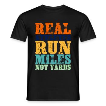 Les vrais athlètes courent des kilomètres et non des verges - T-shirt homme - noir - Devant - AI Model Male 178 light (178cm)