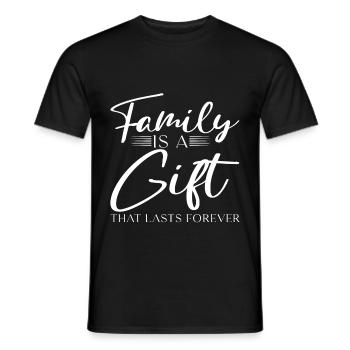 La famille est un cadeau qui dure pour toujours - T-shirt homme - noir - Devant - AI Model Male 178 light (178cm)