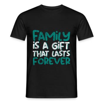 La famille est un cadeau qui dure pour toujours 3 - T-shirt homme - noir - Devant - AI Model Male 178 light (178cm)