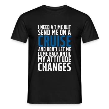 J’ai besoin d’un temps mort, envoyez-moi en croisière - T-shirt homme - noir - Devant - AI Model Male 178 light (178cm)
