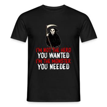Not The Hero You Wanted, The Monster You Needed 4 - Männer T-Shirt - Schwarz - Vorne - AI Model Male 178 light (178cm)