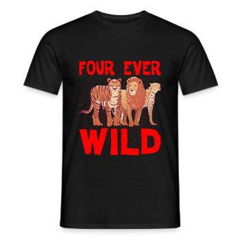 Four Ever Wild 40 - Männer T-Shirt - Schwarz - Vorne - AI Model Male 178 light (178cm)