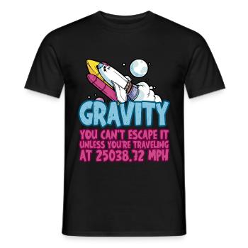 Gravity, You Can't Escape It 4 - Men's T-Shirt - black - Front - AI Model Male 178 light (178cm)