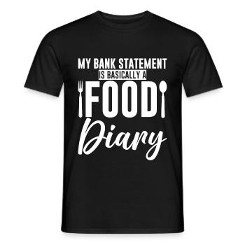 Mon relevé bancaire est essentiellement un journal alimentaire 4 - T-shirt homme - noir - Devant - AI Model Male 178 light (178cm)