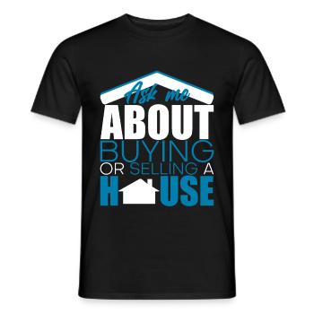 Posez-moi des questions sur l’achat ou la vente d’une maison 4 - T-shirt homme - noir - Devant - AI Model Male 178 light (178cm)