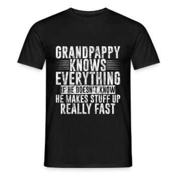 Grandpappy Knows Everything 3 - Männer T-Shirt - Schwarz - Vorne - AI Model Male 178 light (178cm)