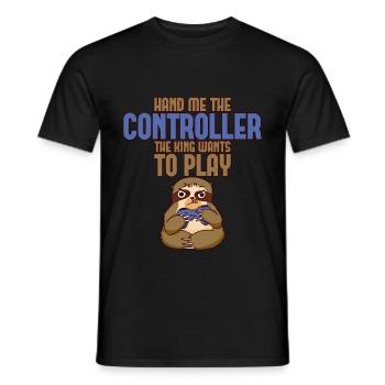 Hand Me The Controller, The King Wants To Play 2 - Männer T-Shirt - Schwarz - Vorne - AI Model Male 178 light (178cm)