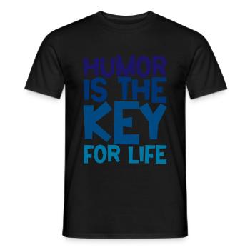 L’humour est la clé de la vie 2 - T-shirt homme - noir - Devant - AI Model Male 178 light (178cm)