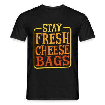 Stay Fresh Cheese Bags 28 - Men's T-Shirt - black - Front - AI Model Male 178 light (178cm)