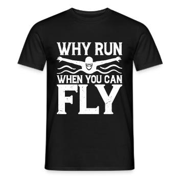 Pourquoi courir quand vous pouvez voler 4 - T-shirt homme - noir - Devant - AI Model Male 178 light (178cm)