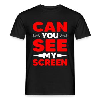 Pouvez-vous voir mon écran 4 - T-shirt homme - noir - Devant - AI Model Male 178 light (178cm)