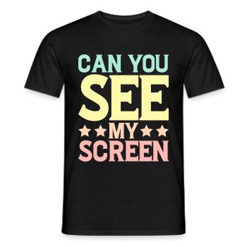 Pouvez-vous voir mon écran 5 - T-shirt homme - noir - Devant - AI Model Male 178 light (178cm)