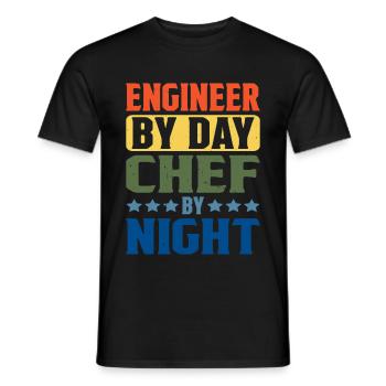 Ingénieur le jour, Chef le soir 5 - T-shirt homme - noir - Devant - AI Model Male 178 light (178cm)