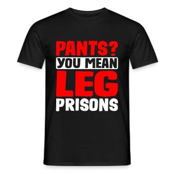 Pantalon tu veux dire jambe prisons 23 - T-shirt homme - noir - Devant - AI Model Male 178 light (178cm)