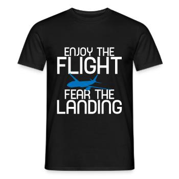 Profitez du vol Fear The Landing 2 - T-shirt homme - noir - Devant - AI Model Male 178 light (178cm)