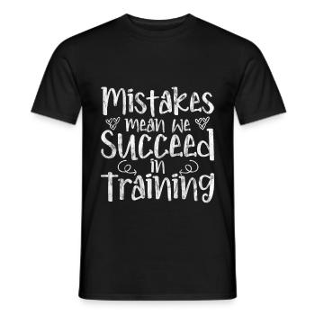 Les erreurs signifient que nous réussissons à nous entraîner 3 - T-shirt homme - noir - Devant - AI Model Male 178 light (178cm)