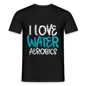 I Love Water Aerobics 3 - Men's T-Shirt - black - Front - AI Model Male 178 light (178cm)