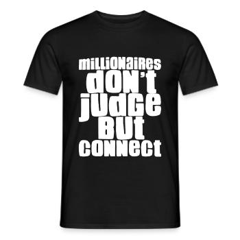 Millionaires Don't Judge But Connect 4 - Männer T-Shirt - Schwarz - Vorne - AI Model Male 178 light (178cm)