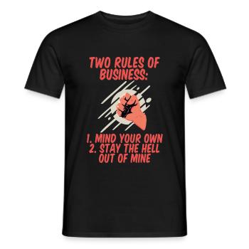 Deux règles de travail, occupez-vous des vôtres 2 - T-shirt homme - noir - Devant - AI Model Male 178 light (178cm)