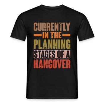 Actuellement dans les étapes de planification d’une gueule de bois 2 - T-shirt homme - noir - Devant - AI Model Male 178 light (178cm)