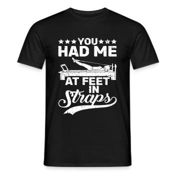 You Had Me At Feet In Straps 14 - Männer T-Shirt - Schwarz - Vorne - AI Model Male 178 light (178cm)