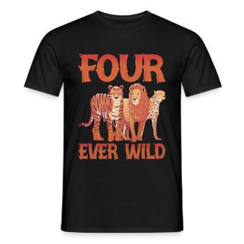 Four Ever Wild 44 - Männer T-Shirt - Schwarz - Vorne - AI Model Male 178 light (178cm)