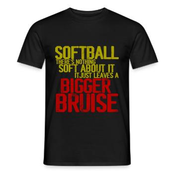 Softball, There's Nothing Soft About it 3 - Men's T-Shirt - black - Front - AI Model Male 178 light (178cm)