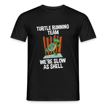 Turtle Running Team, We're Slow As Shell 2 - Men's T-Shirt - black - Front - AI Model Male 178 light (178cm)