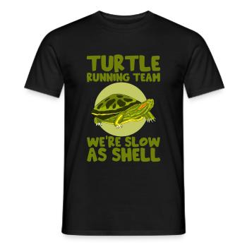 Turtle Running Team, We're Slow As Shell 4 - Men's T-Shirt - black - Front - AI Model Male 178 light (178cm)