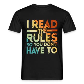 J’ai lu les règles pour que vous n’ayez pas à 5 - T-shirt homme - noir - Devant - AI Model Male 178 light (178cm)