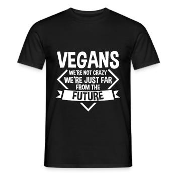 Végétaliens, nous sommes loin du futur 2 - T-shirt homme - noir - Devant - AI Model Male 178 light (178cm)