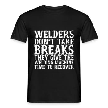 Les soudeurs ne prennent pas de pauses - T-shirt homme - noir - Devant - AI Model Male 178 light (178cm)